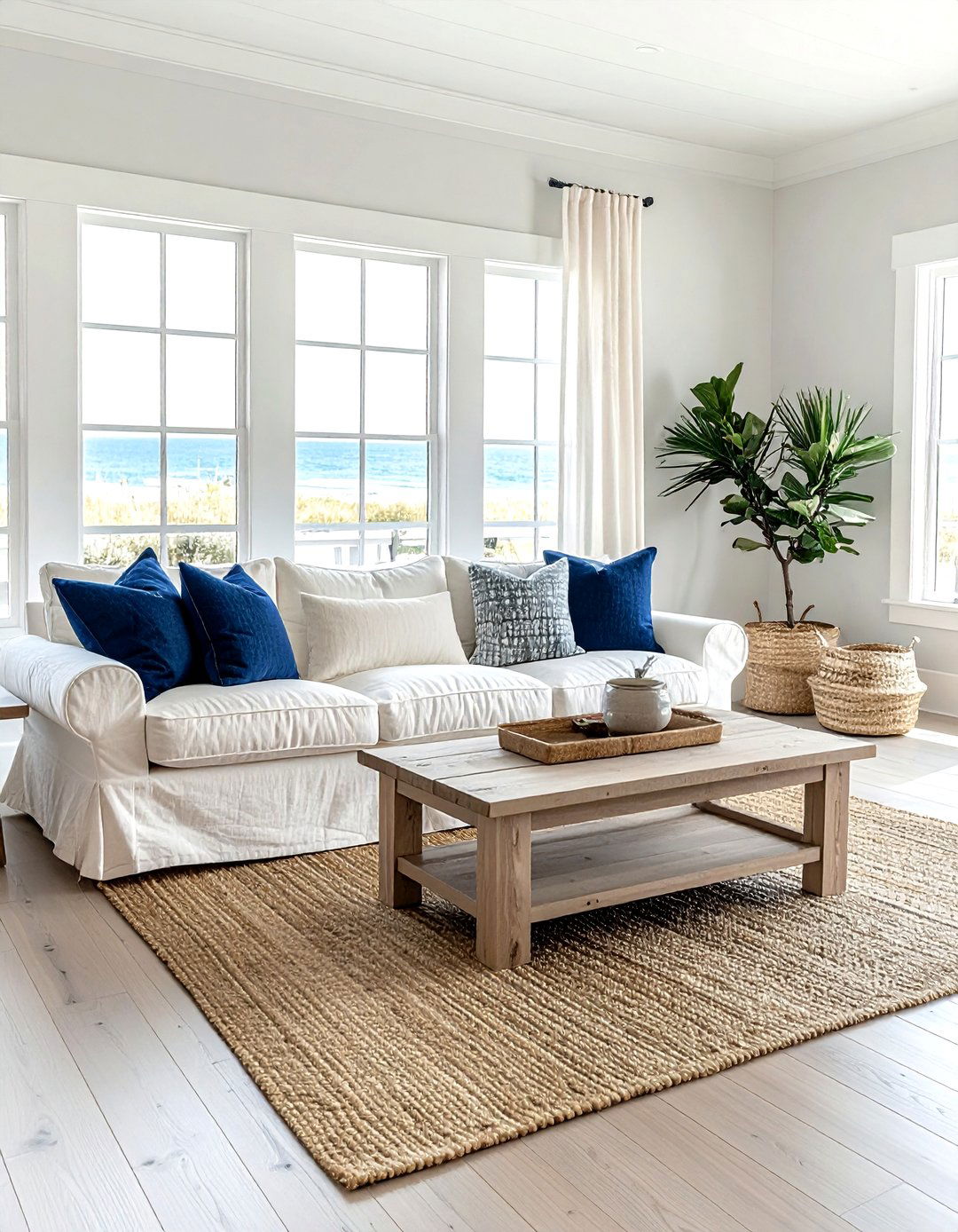Coastal Slipcovered Sofa - 30 nautical decor ideas