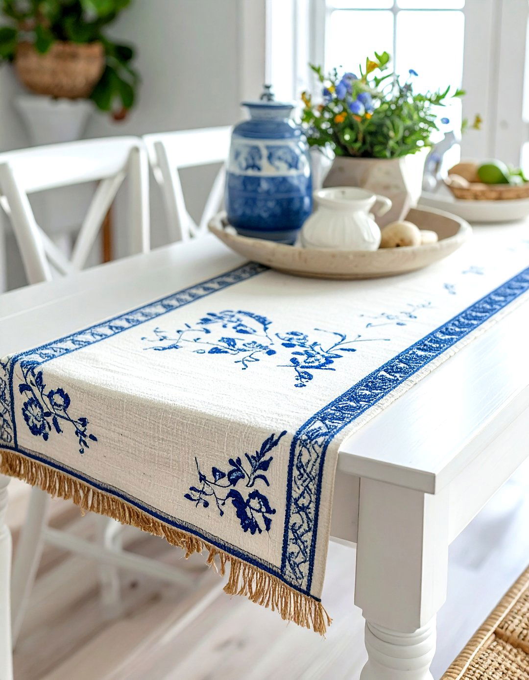 Coastal Table Runner - 30 Nantucket dining room ideas