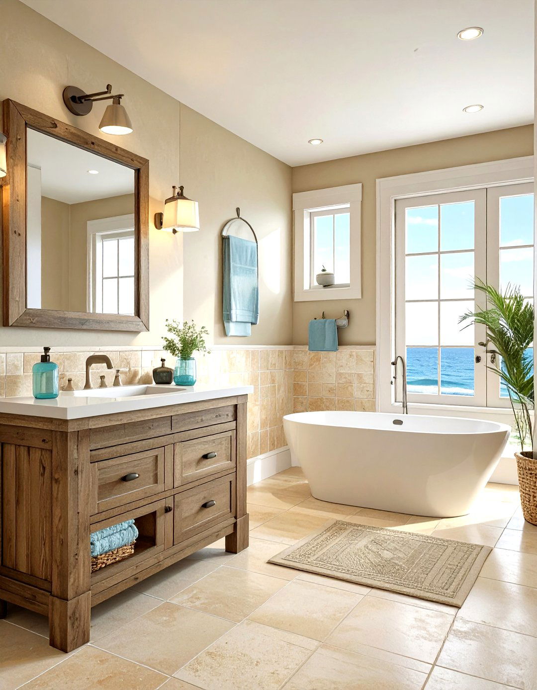 Coastal Tan Bathroom - 30 warm tan bathroom ideas