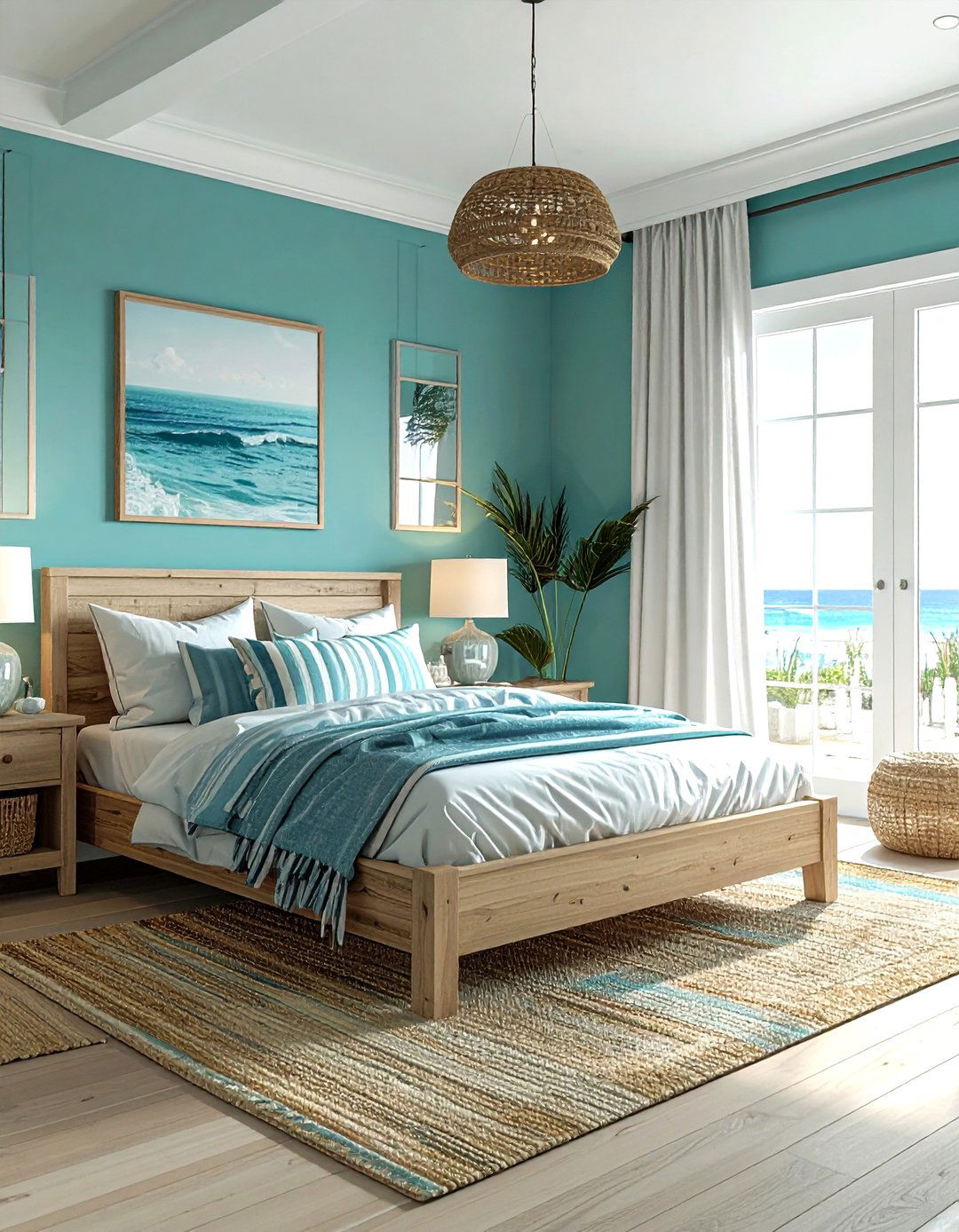 Coastal Teal Bedroom - 30 teal bedroom ideas