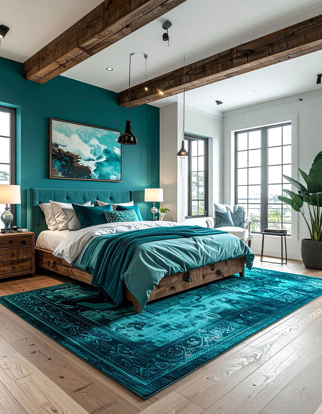 Coastal Teal Loft Bedroom - 30 coastal teal bedroom ideas