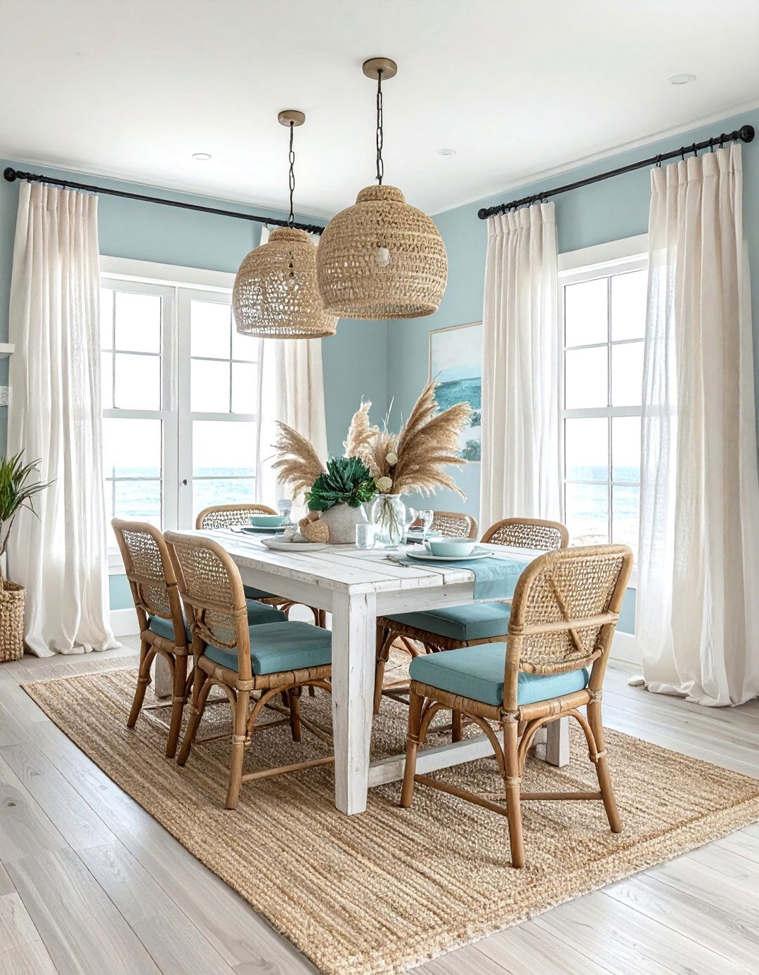 Coastal Theme Dining Room - 30 show home dining room ideas