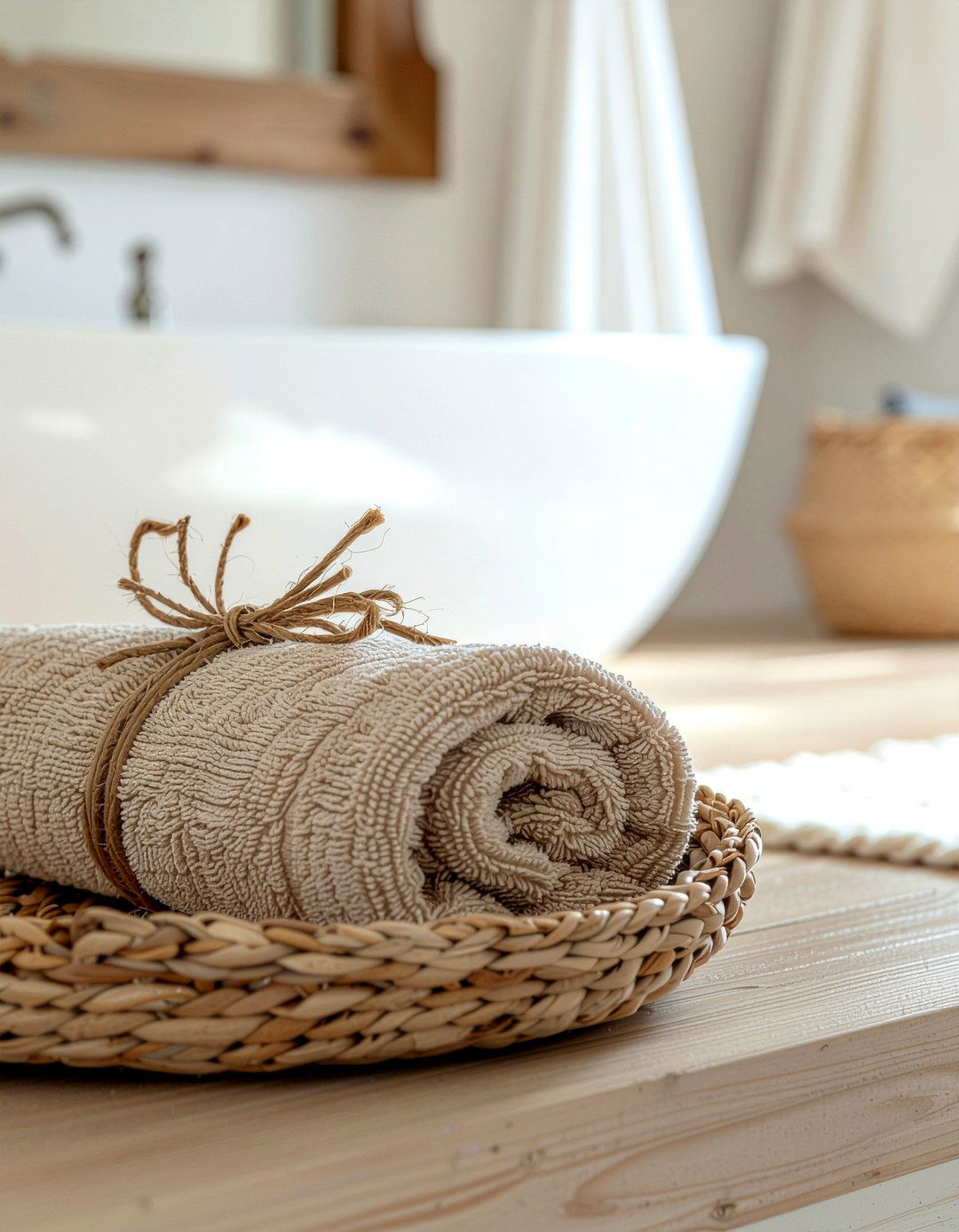 Coastal Theme Roll - 30 bathroom towel folding ideas
