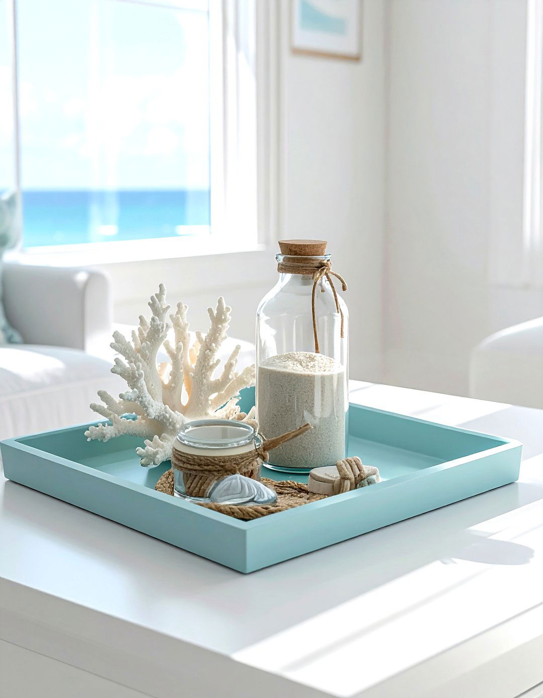 Coastal Tray Decor - 30 coffee table tray styling ideas