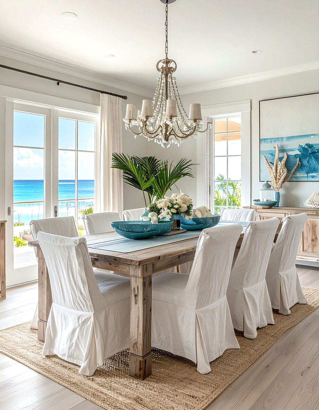 Coastal Tropical Dining Room - 30 tropical dining room ideas