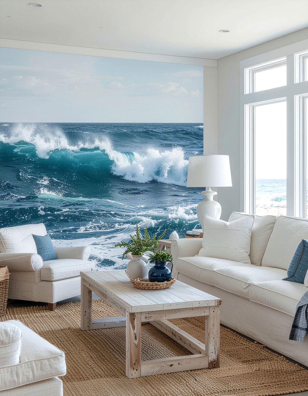 Coastal Wallpaper - 30 living room accent wall wallpapers