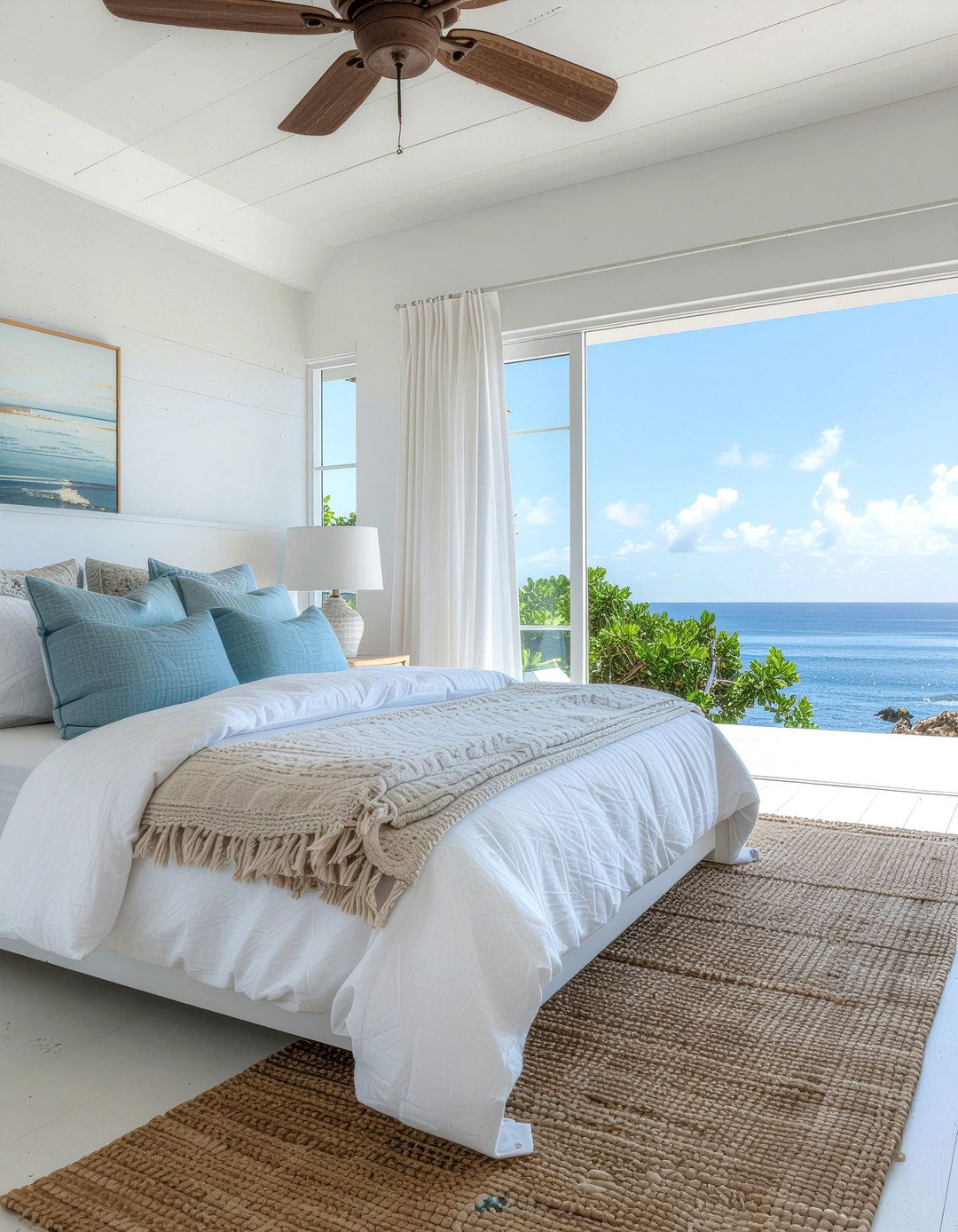 Coastal White Bedroom - 30 bedroom white bedding ideas