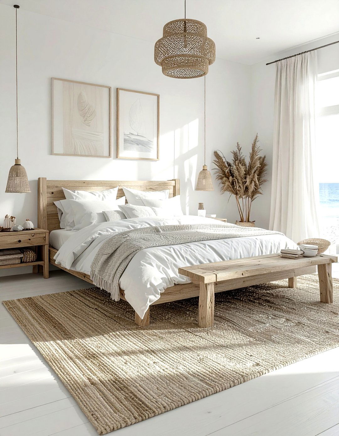 Coastal White Bedroom - 30 minimalist white bedroom ideas