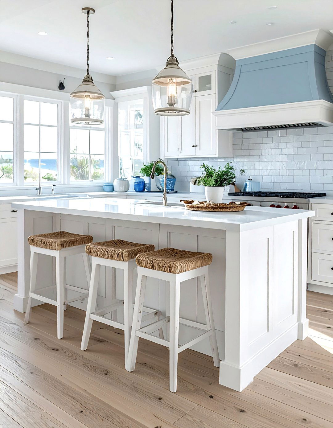 Coastal White Counter Stool - 30 counter stool kitchen ideas