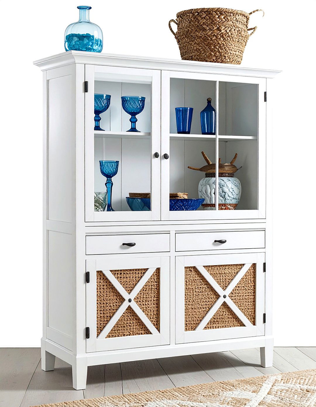Coastal White Hutch - 30 kitchen hutch ideas