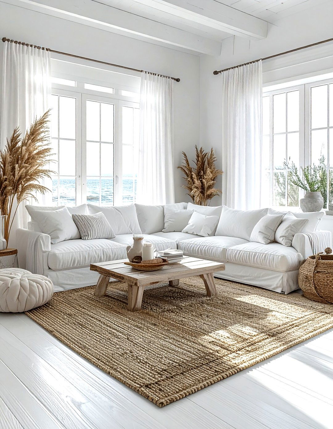 Coastal White Living Room - 30 white living room decor ideas