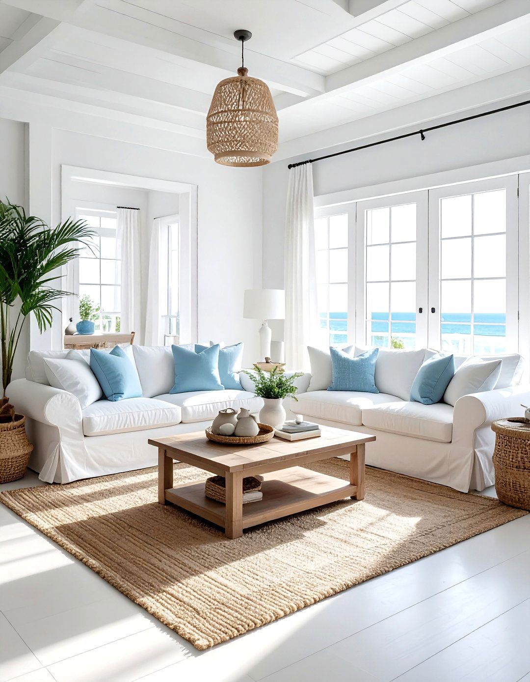 Coastal White Living Room - 30 bright white living room ideas