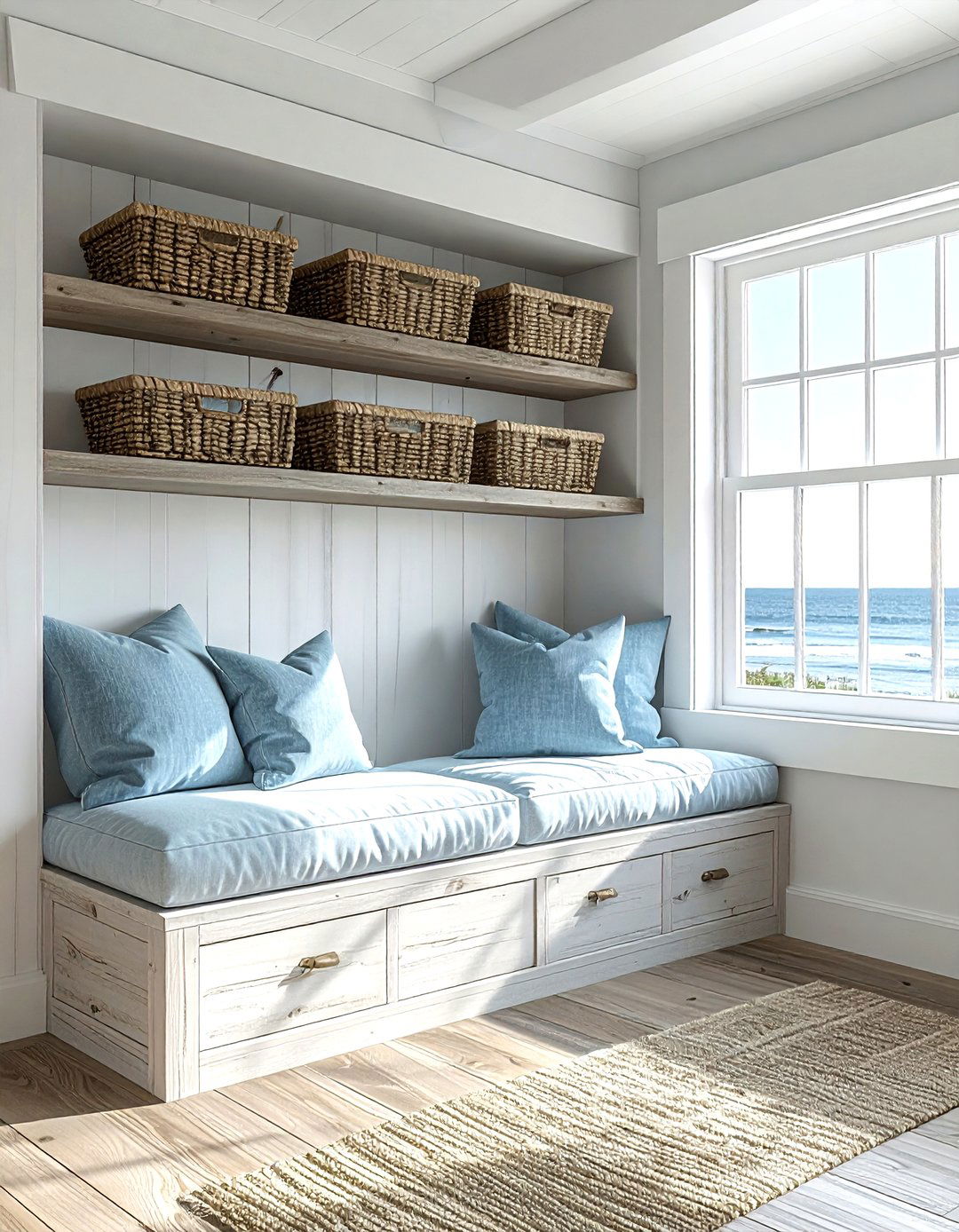 Coastal Window Bench Storage - 30 living room window seat storage