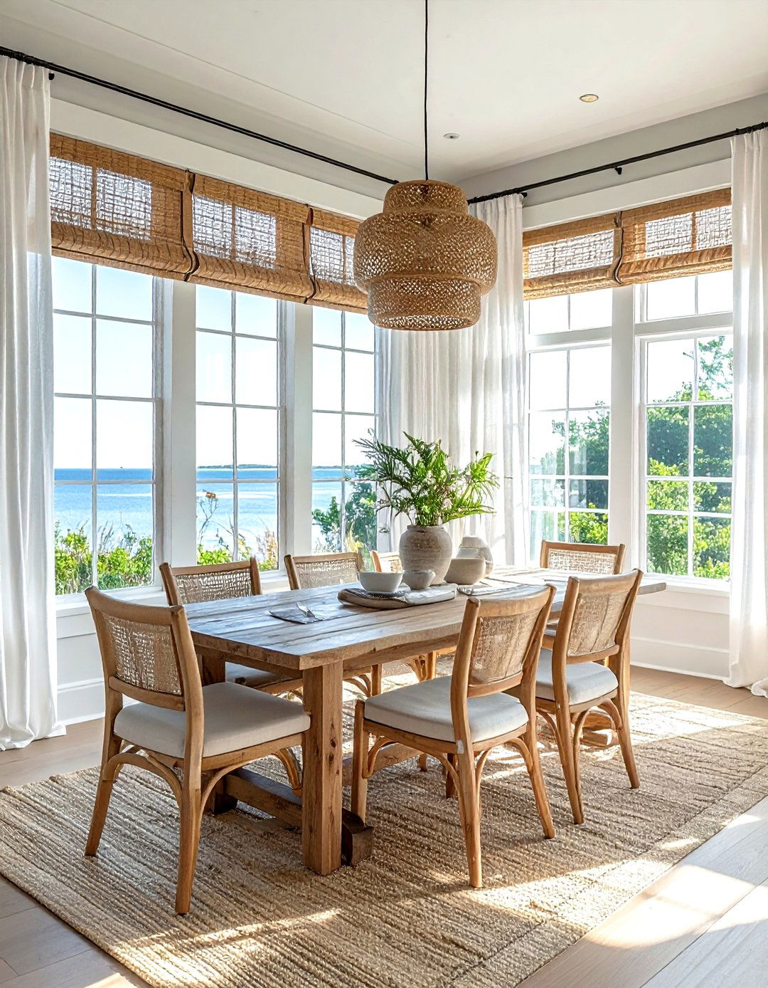 Coastal Window Treatment - 30 Nantucket dining room ideas