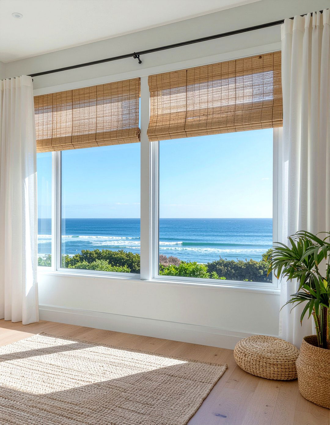 Coastal Window Treatments - 30 beach themed living room ideas