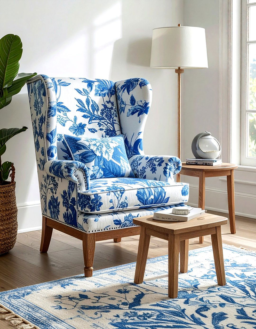 Coastal Wingback Chair - 30 living room beach furniture ideas