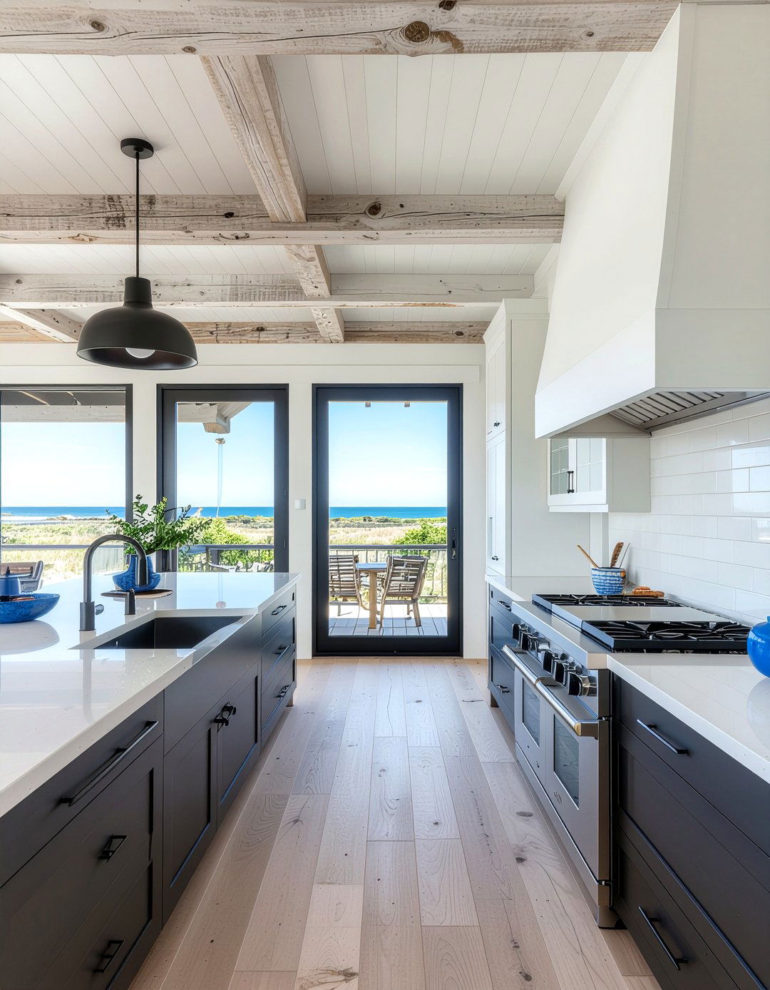 Coastal Wood Ceiling Kitchen - 30 kitchen wood ceiling ideas