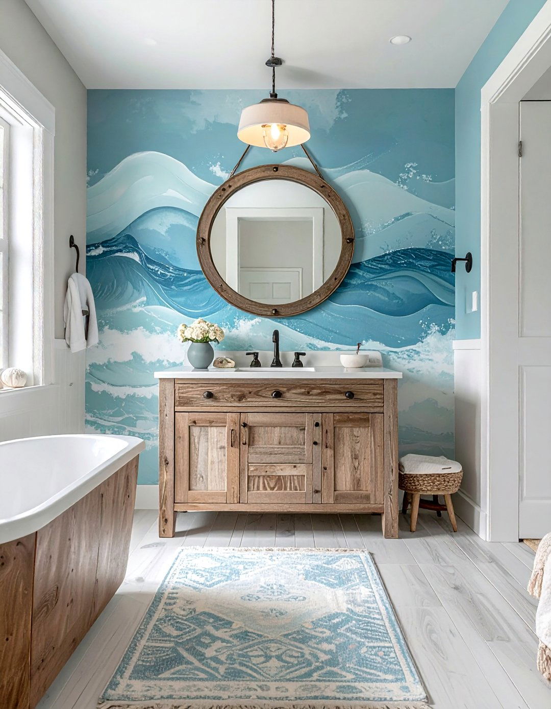 Coastal bathroom wallpaper - 30 bathroom wallpaper ideas