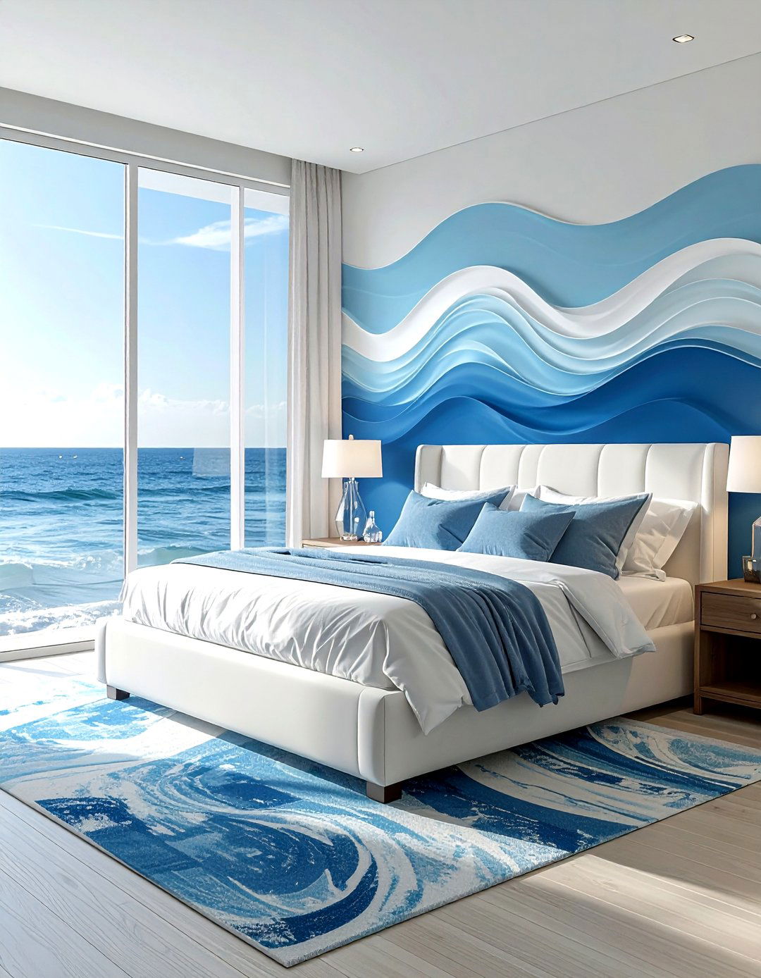 Coastal bedroom wallpaper - 30 coastal blue bedroom ideas
