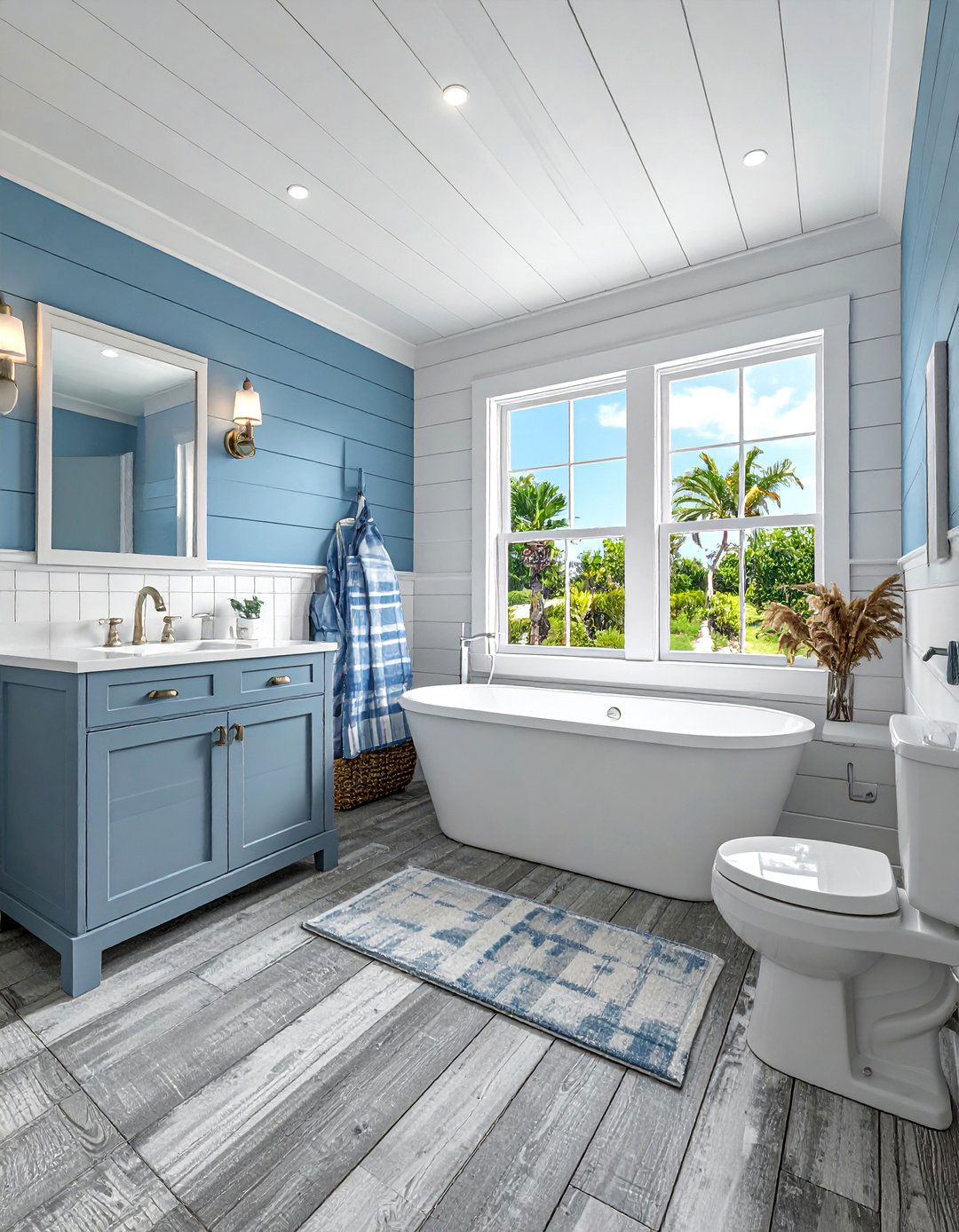 Coastal blue and gray bathroom - 30 blue and gray bathroom ideas
