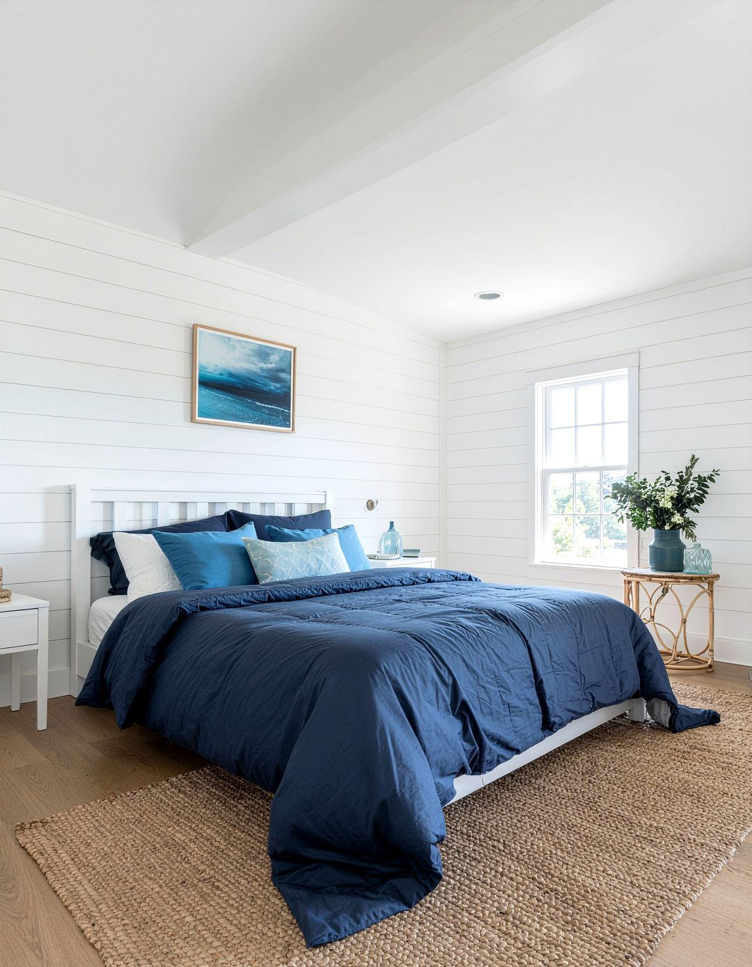 Coastal blue and white bedroom - 30 New England bedroom ideas