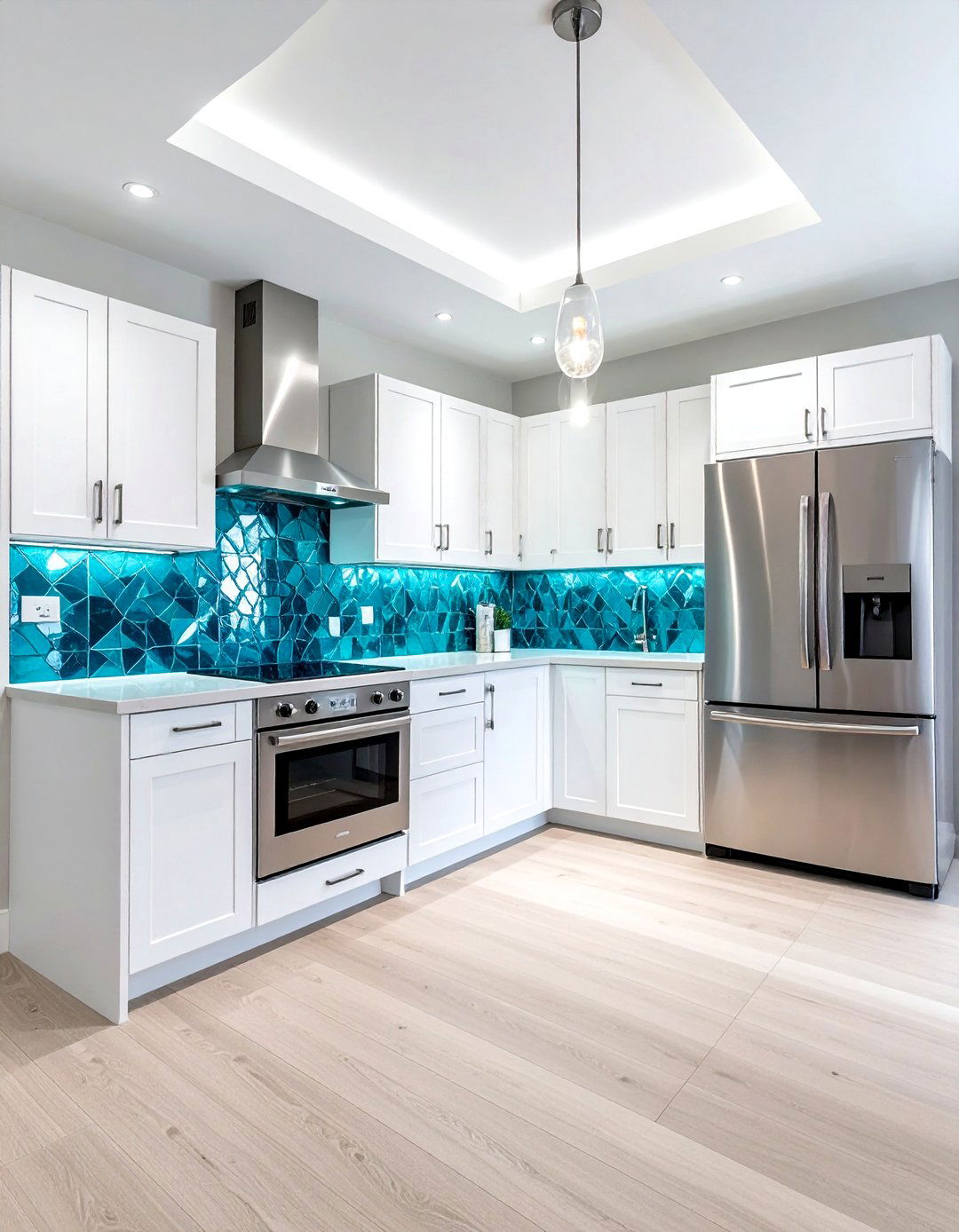 Coastal blue backsplash - 30 nautical kitchen ideas