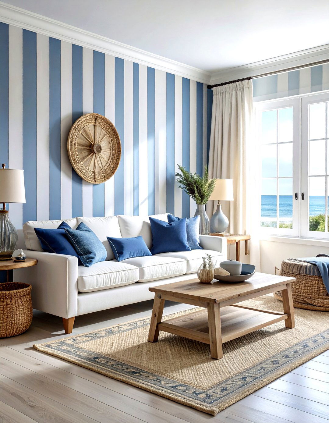 Coastal blue wallpaper - 30 living room wallpapers