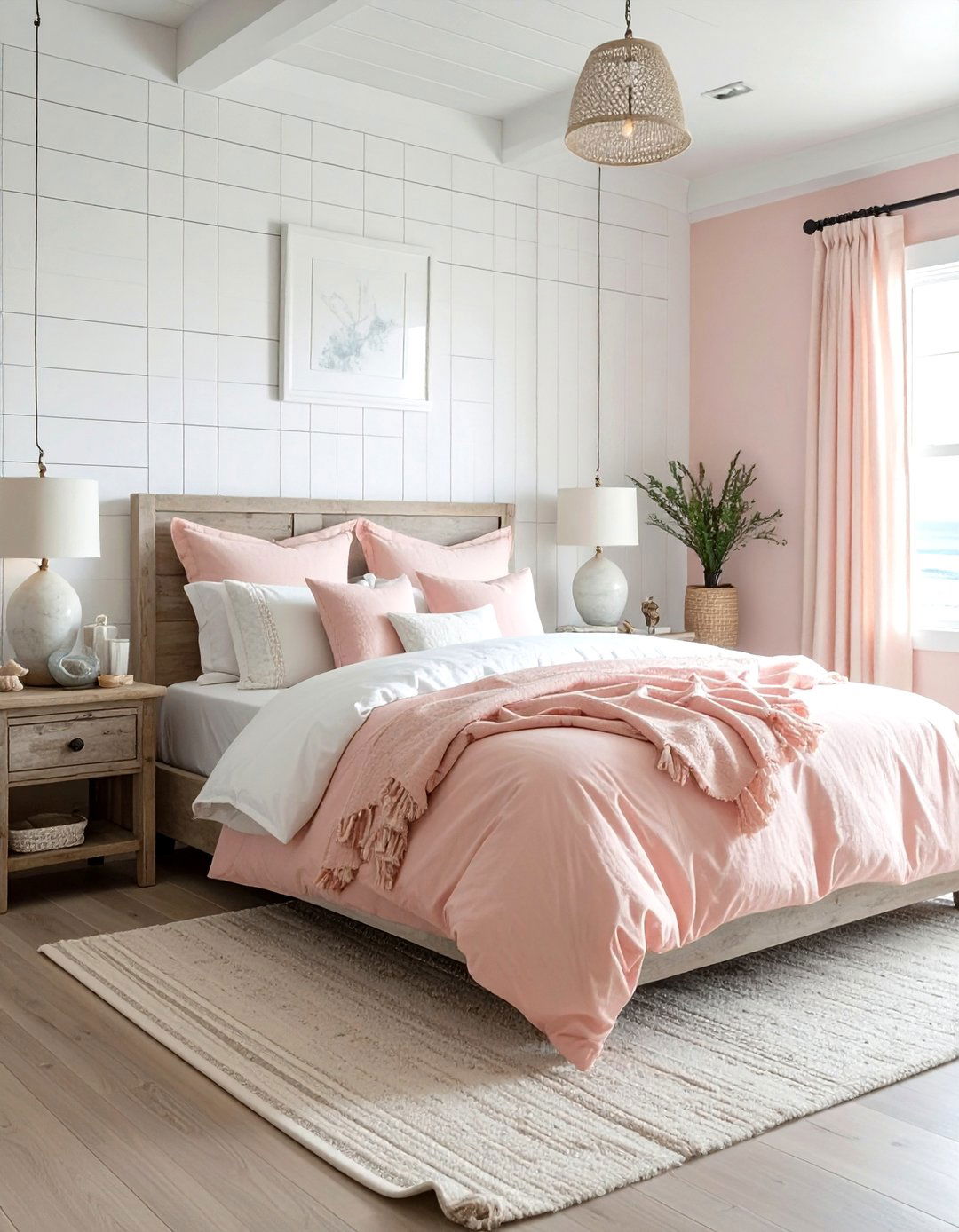 Coastal blush pink bedroom - 30 blush bedroom ideas