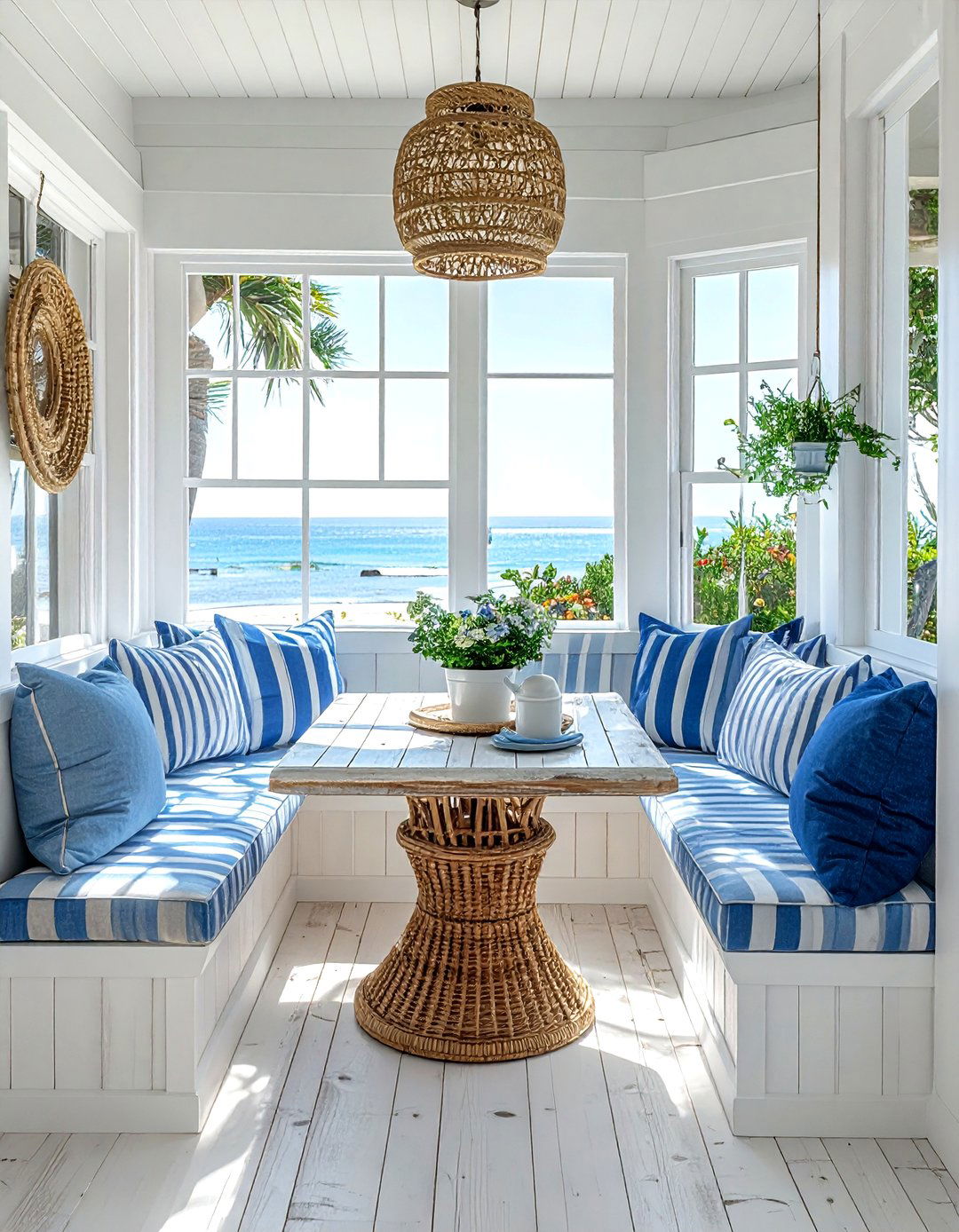 Coastal breakfast nook - 30 built-in banquette kitchen ideas