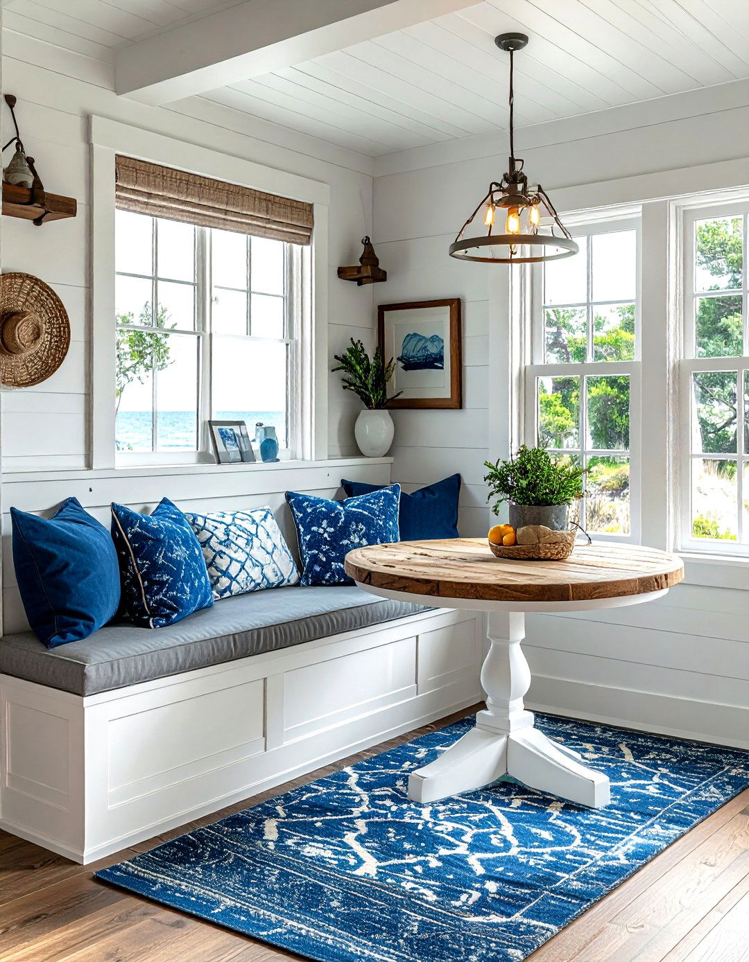 Coastal breakfast nook - 30 coastal home decor ideas
