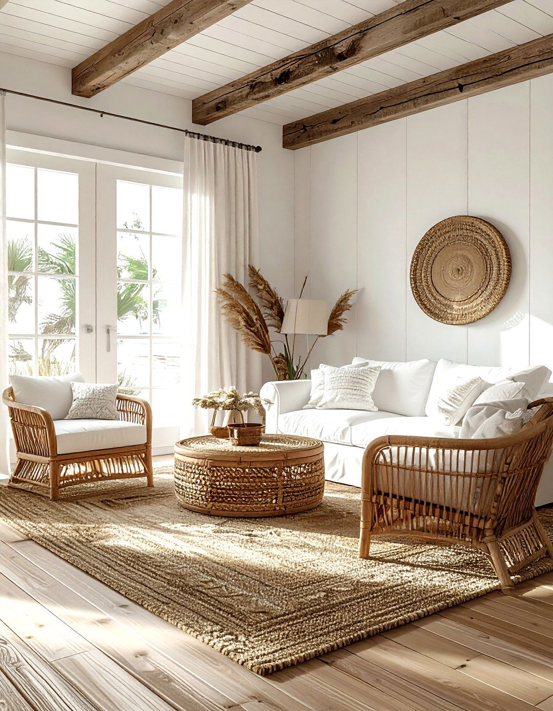 Coastal brown and white living room - 30 brown and white living room ideas