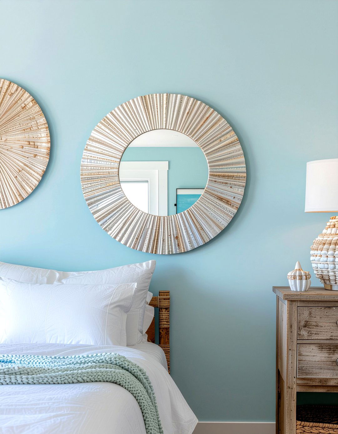 Coastal capiz shell mirror - 30 bedroom wall mirrors
