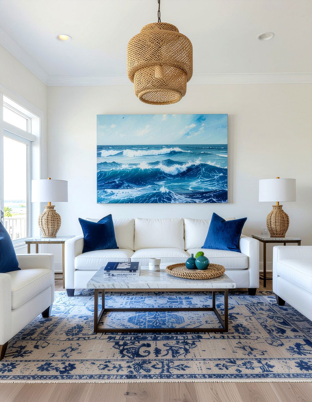 Coastal chic living room - 30 ocean themed living room ideas