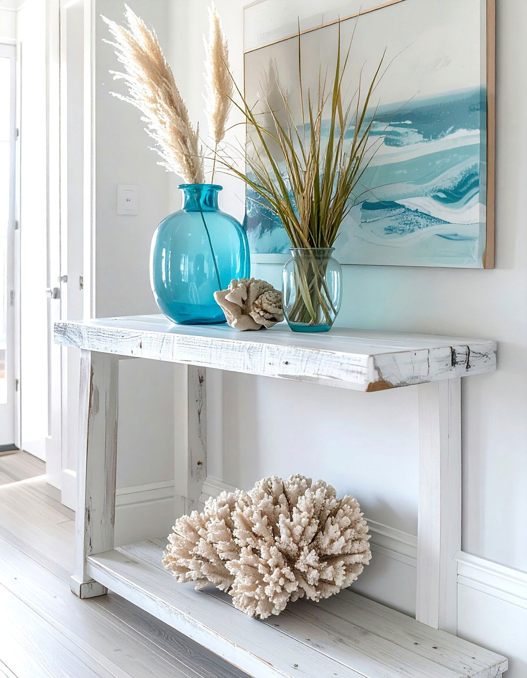 Coastal console table decor - 30 console table decor ideas