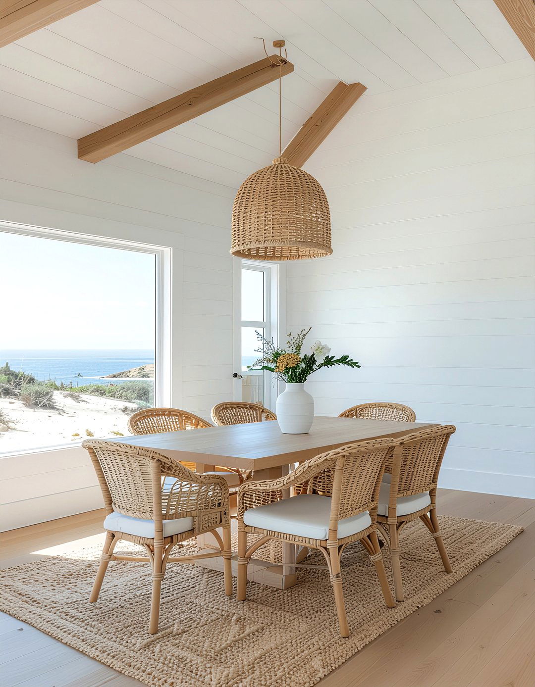 Coastal dining room beadboard ceiling - 30 dining room vaulted ceiling ideas