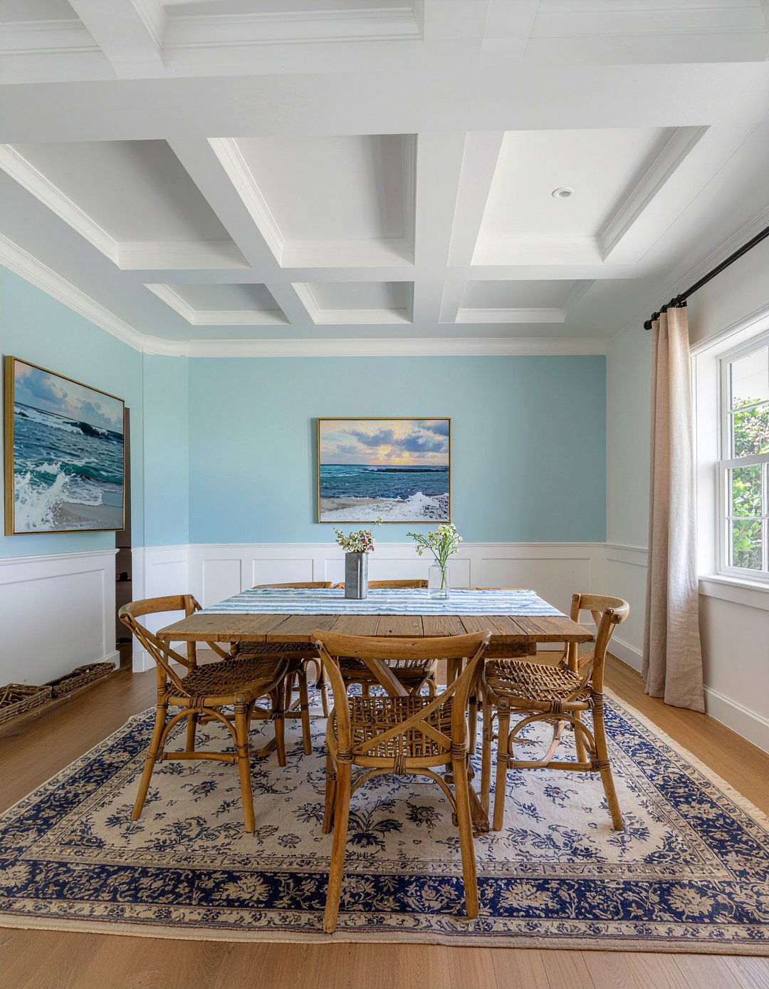 Coastal dining room coffered ceiling - 30 dining room coffered ceiling ideas