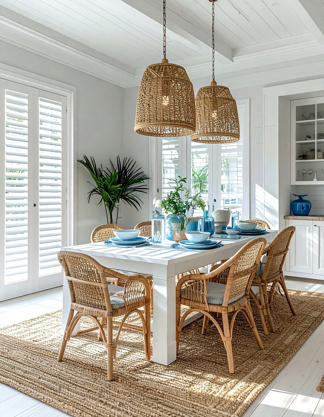 Coastal dining room shutters - 30 dining room shutter ideas