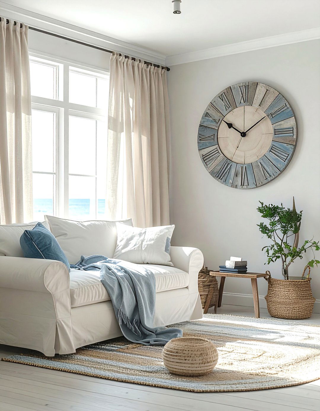 Coastal driftwood wall clock - 30 wall clock ideas