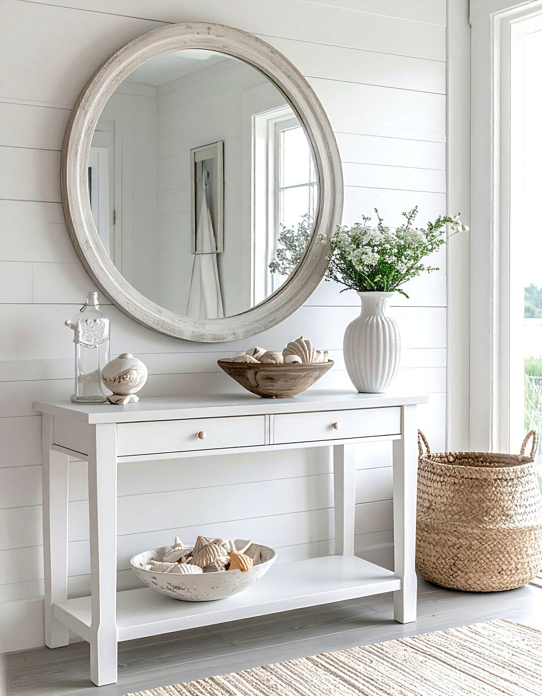Coastal entryway console - 30 coastal grandmother decor ideas