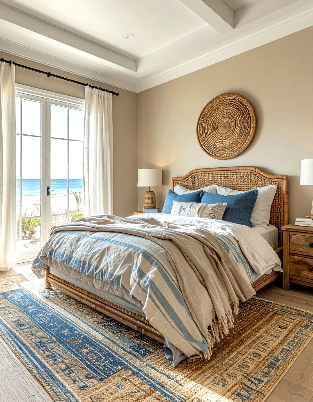 Coastal farmhouse bedroom - 30 farmhouse beige bedroom ideas