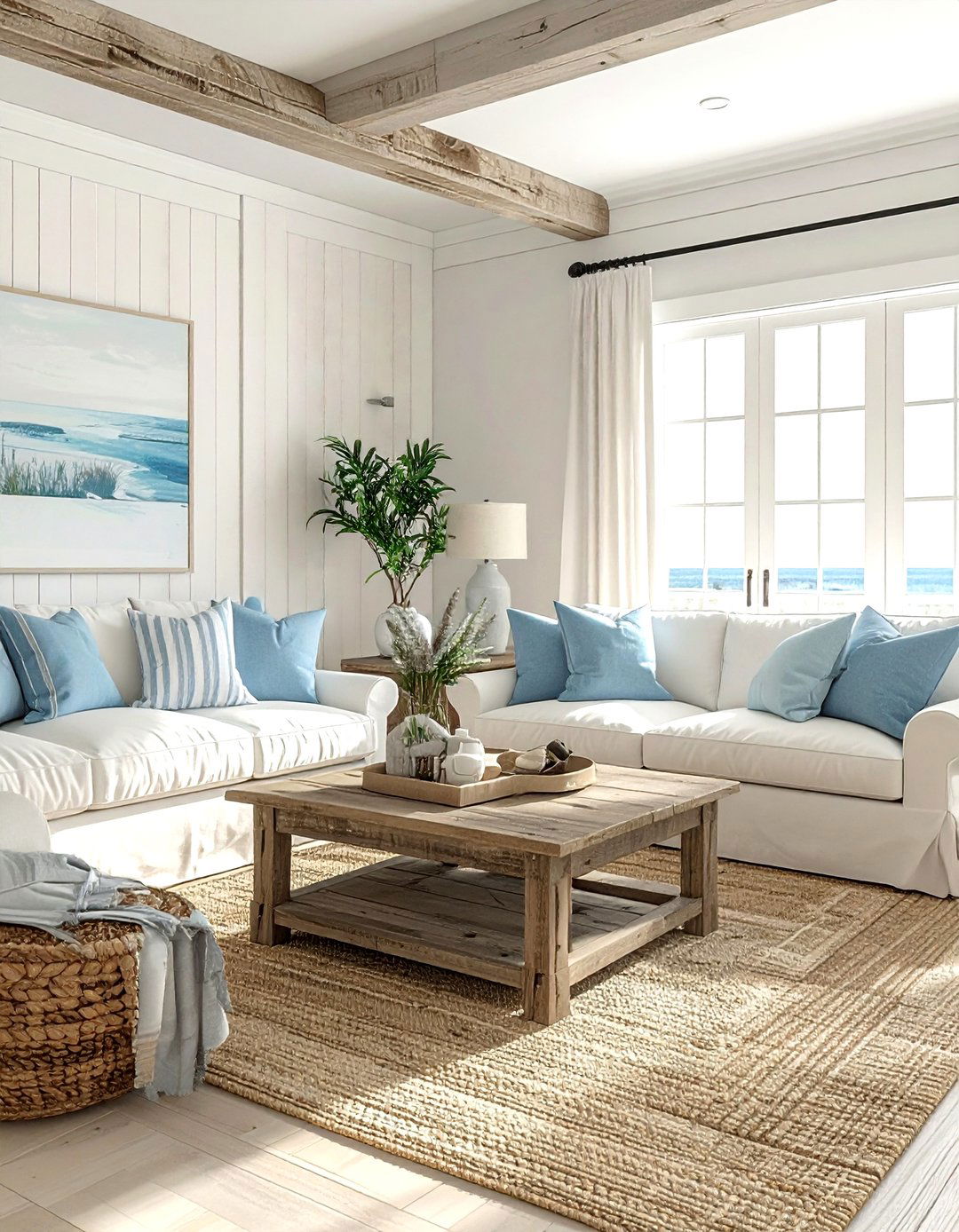 Coastal farmhouse living room cream - 30 farmhouse cream living room ideas
