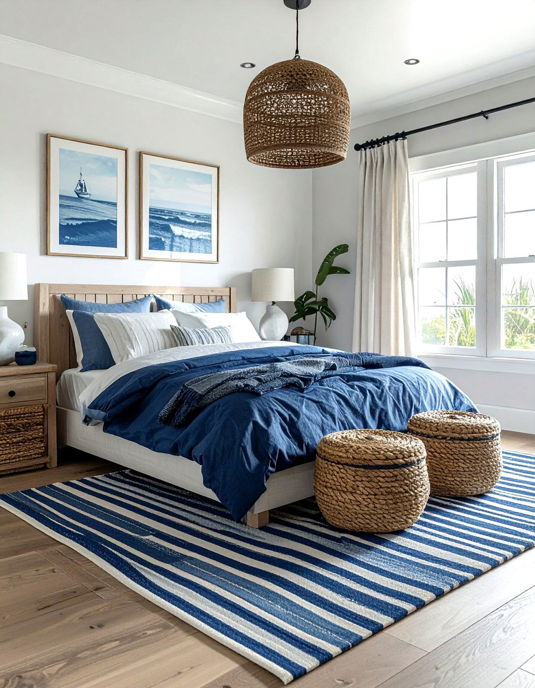 Coastal farmhouse navy bedroom - 30 farmhouse navy bedroom ideas