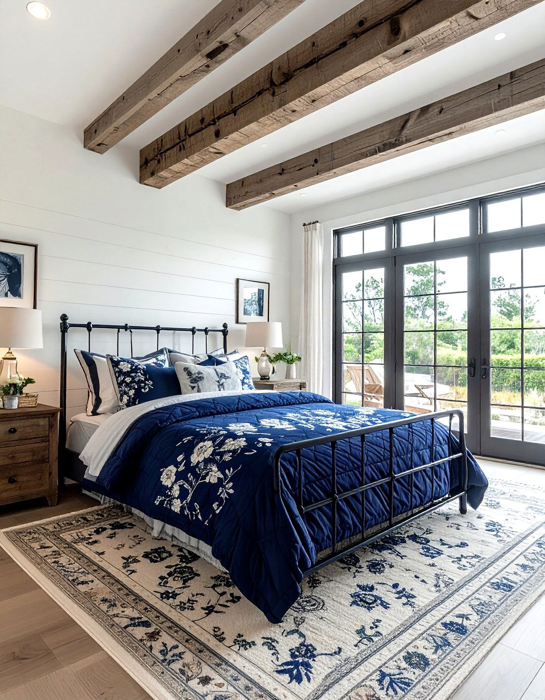 Coastal farmhouse navy bedroom - 30 coastal navy bedroom ideas
