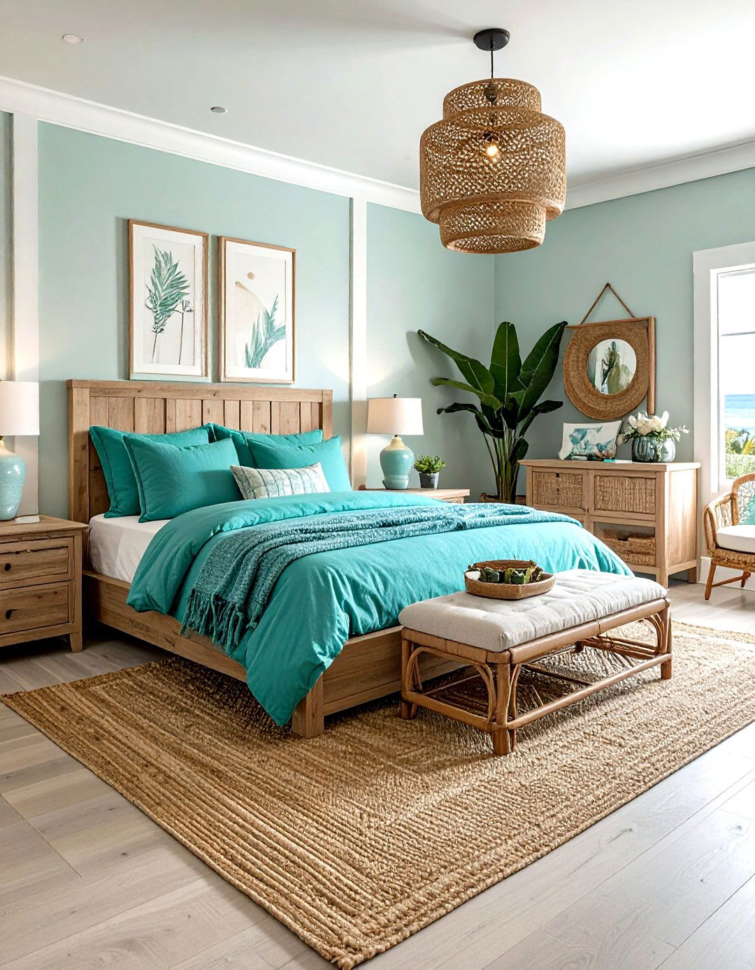 Coastal farmhouse teal bedroom - 30 farmhouse teal bedroom ideas