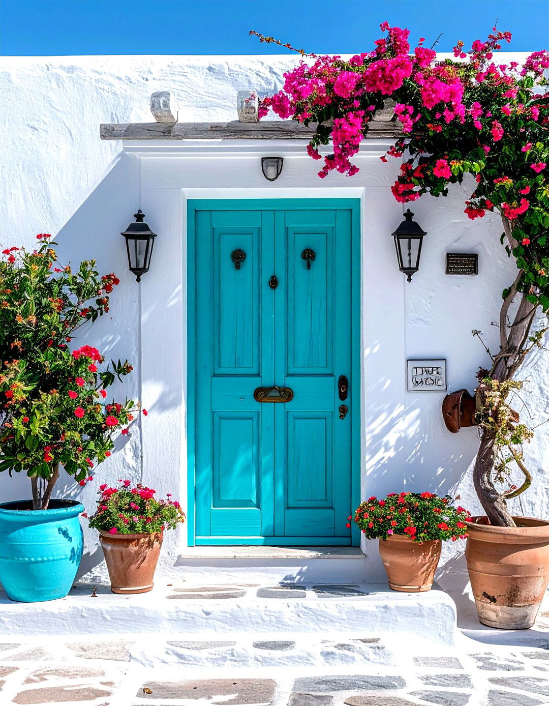 Coastal front door color - 30 beach decor ideas