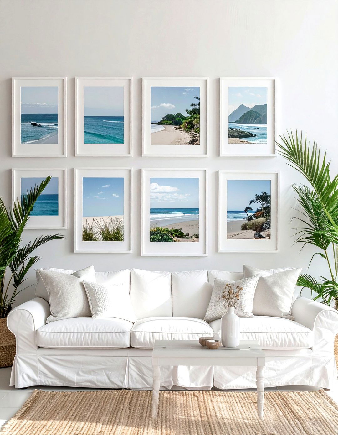 Coastal gallery wall - 30 coastal home decor ideas