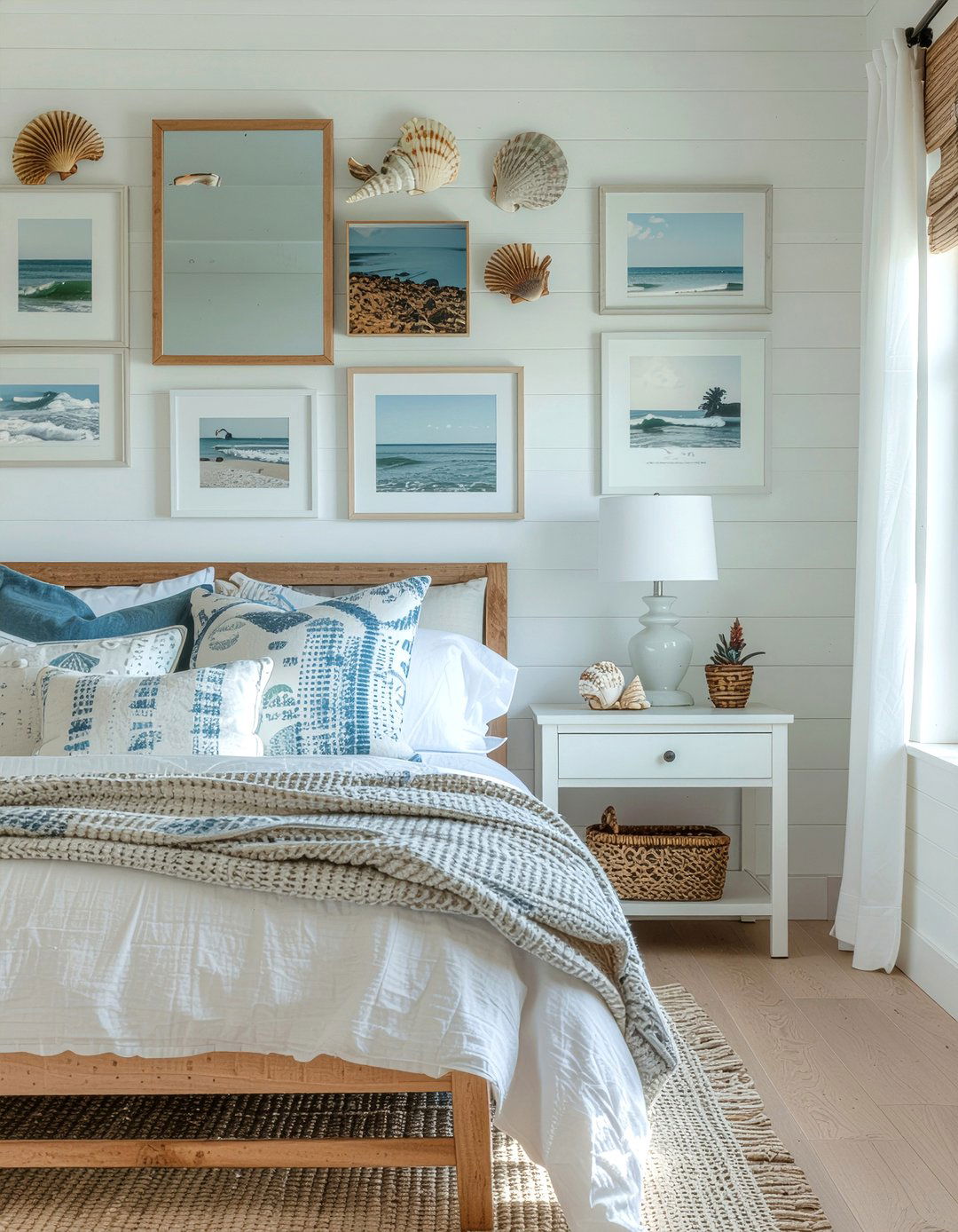 Coastal gallery wall - 30 coastal bedroom ideas