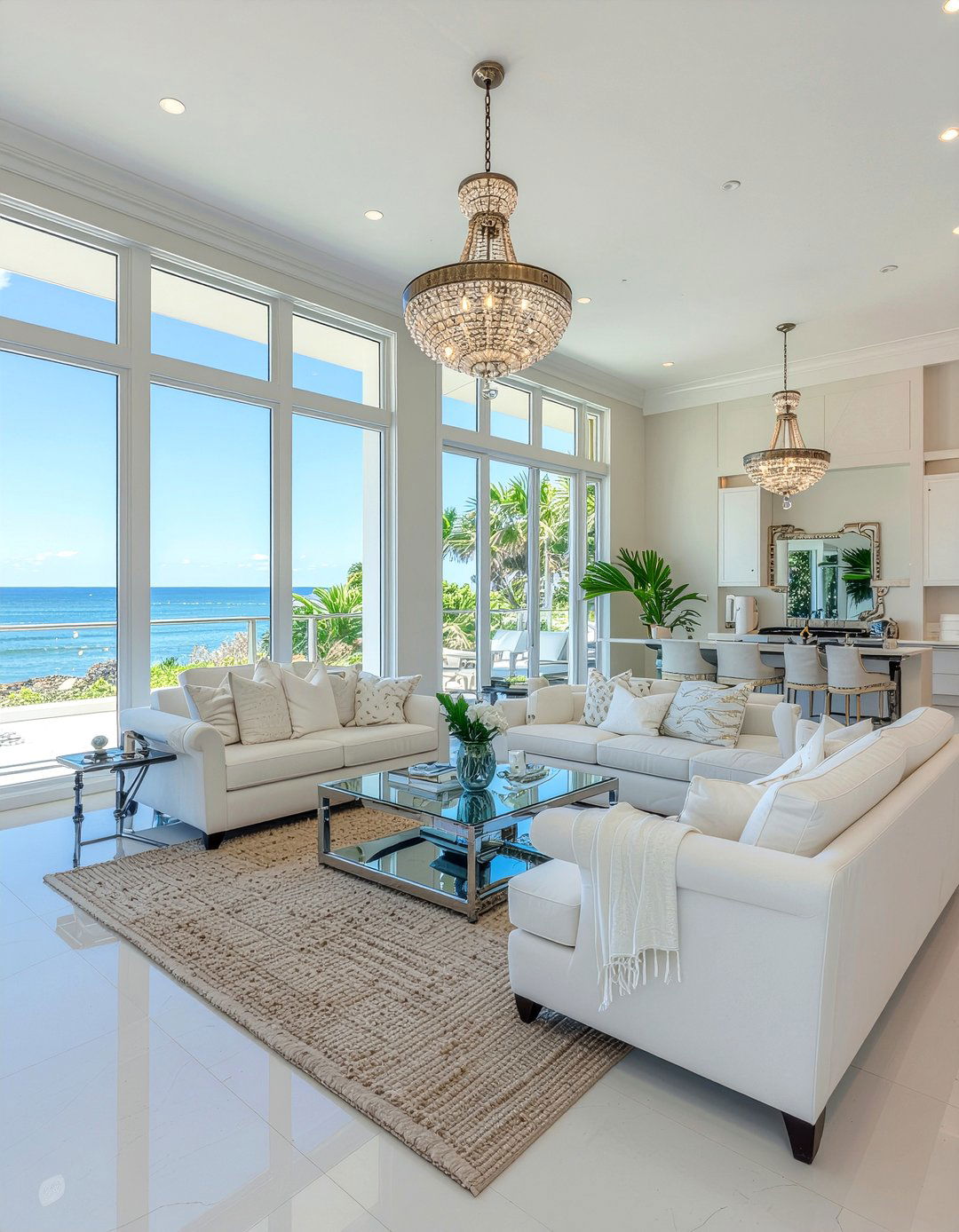 Coastal glam living room - 30 ocean themed living room ideas