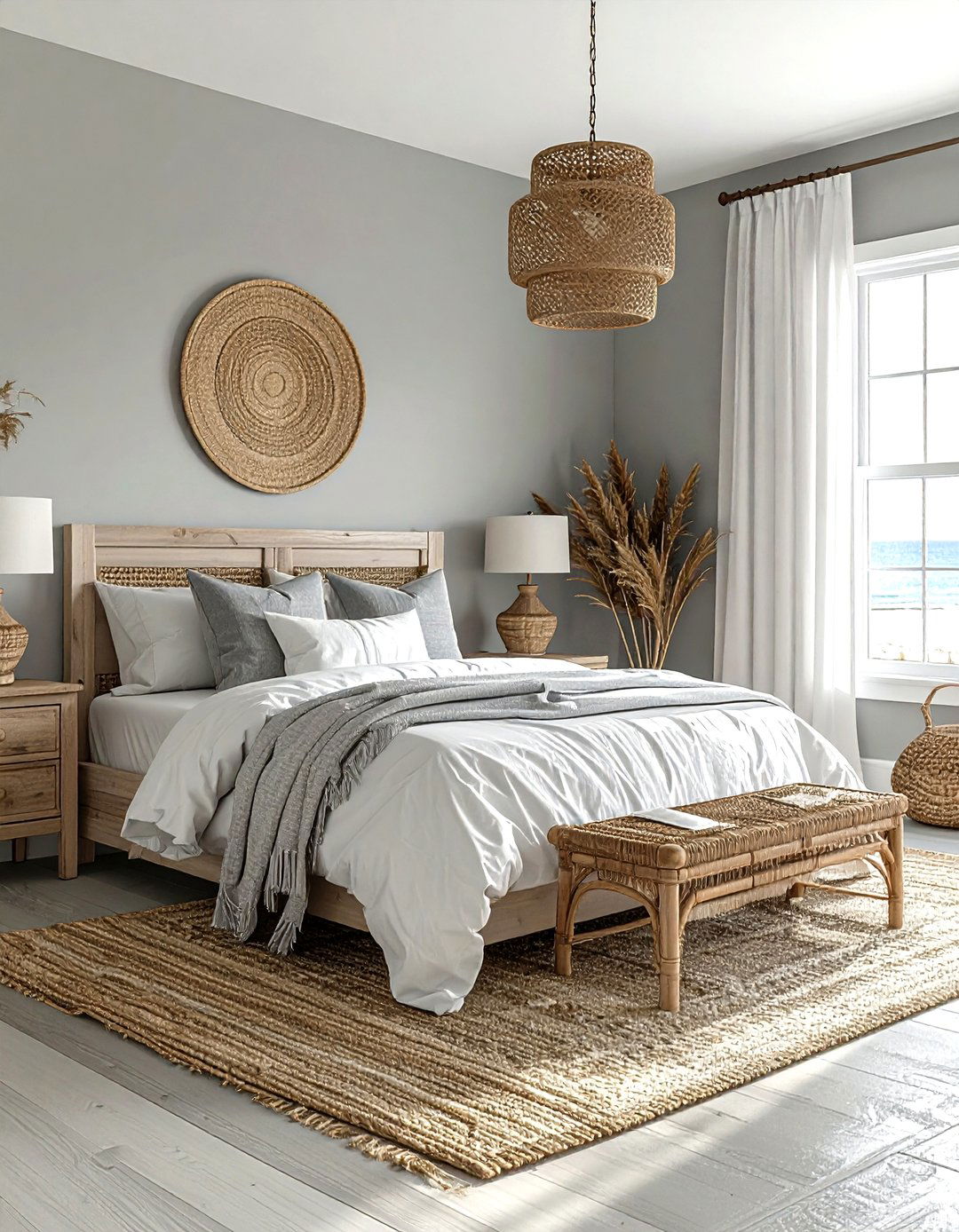 Coastal gray and white bedroom - 30 gray and white bedroom ideas