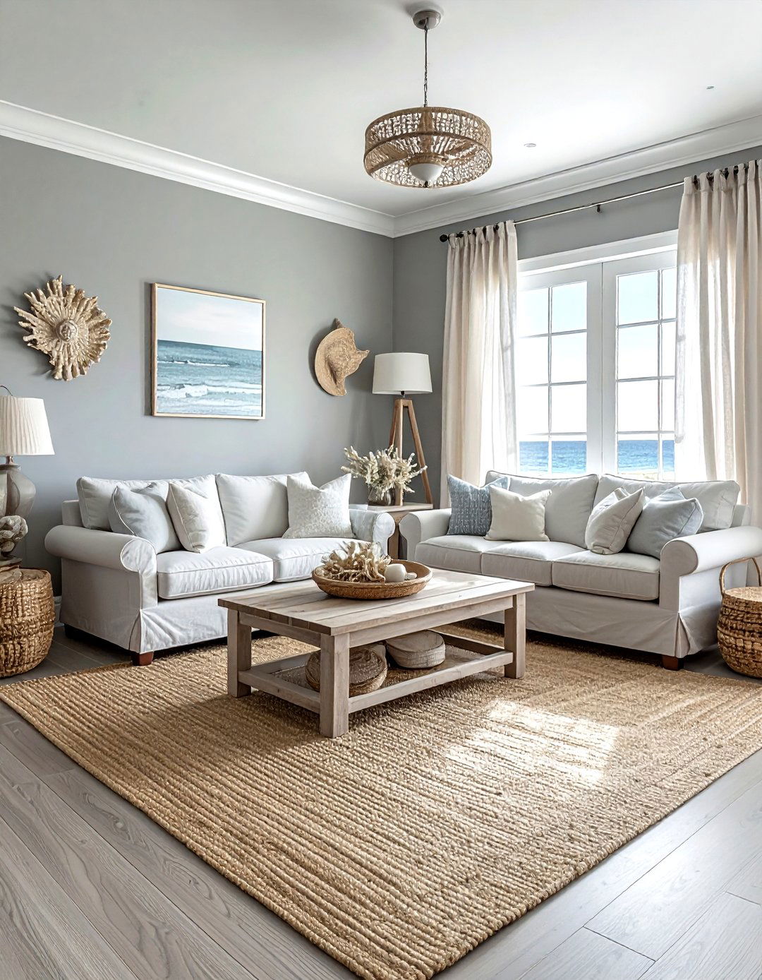 Coastal grey living room - 30 grey living room decor ideas